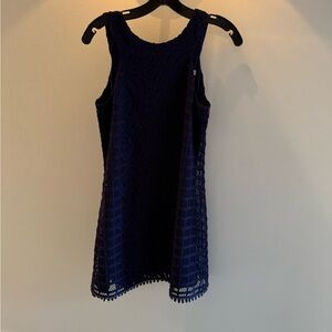 Elegant Navy Lace Dress